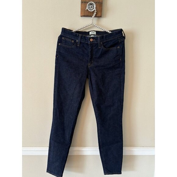 JCrew Womens Size 28 Toothpick Jeans Dark Wash Stretch - Picture 1 of 6
